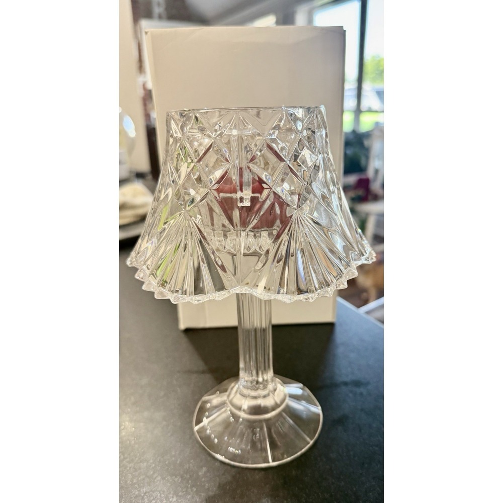 VTG Godinger Shannon Lead Crystal Fairy Lamp Light Candle Holder In Box Stunning